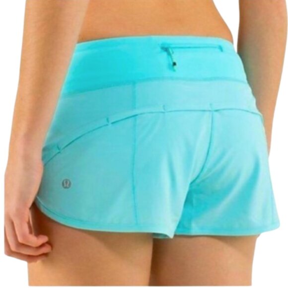 lululemon athletica Pants - Lululemon Speed Up Shorts Womens 4 Turquoise Blue 2.5" Inseam Running Run Lined